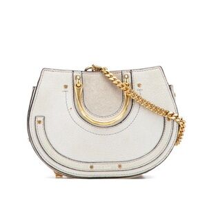 Chloe White Crossbody Bag with Gold Chain